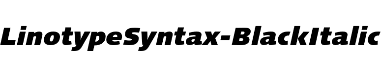 LinotypeSyntax-BlackItalic font preview