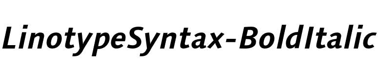 LinotypeSyntax-BoldItalic font preview
