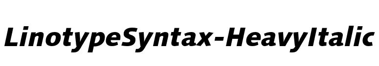 LinotypeSyntax-HeavyItalic font preview