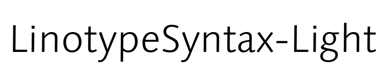 LinotypeSyntax-Light font preview