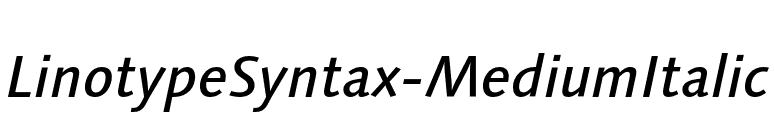 LinotypeSyntax-MediumItalic font preview