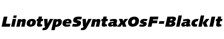 LinotypeSyntaxOsF-BlackIt font preview