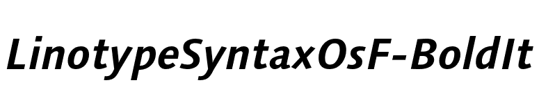LinotypeSyntaxOsF-BoldIt font preview