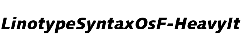 LinotypeSyntaxOsF-HeavyIt font preview