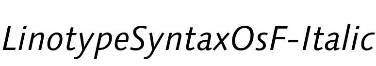 LinotypeSyntaxOsF-Italic font preview