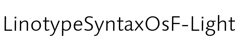 LinotypeSyntaxOsF-Light font preview