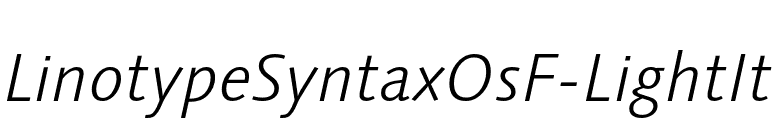 LinotypeSyntaxOsF-LightIt font preview