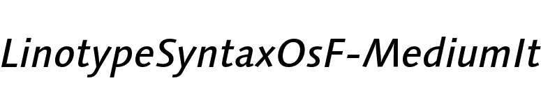 LinotypeSyntaxOsF-MediumIt font preview