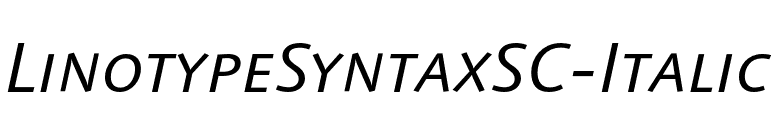 LinotypeSyntaxSC-Italic font preview