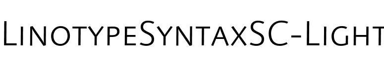 LinotypeSyntaxSC-Light font preview
