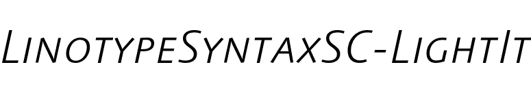 LinotypeSyntaxSC-LightIt font preview