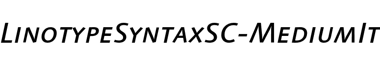 LinotypeSyntaxSC-MediumIt font preview