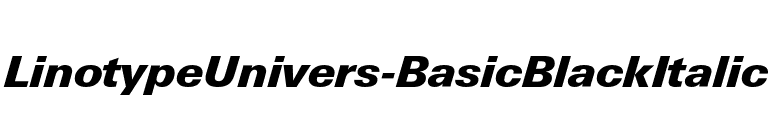 LinotypeUnivers-BasicBlackItalic font preview