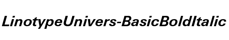 LinotypeUnivers-BasicBoldItalic font preview