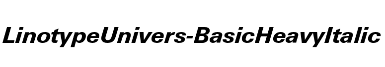 LinotypeUnivers-BasicHeavyItalic font preview