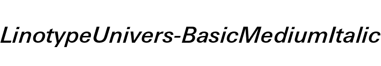 LinotypeUnivers-BasicMediumItalic font preview