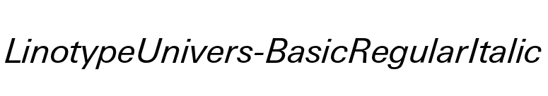 LinotypeUnivers-BasicRegularItalic font preview
