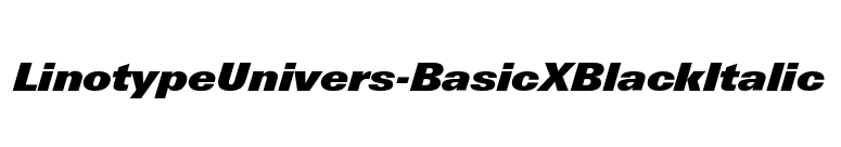LinotypeUnivers-BasicXBlackItalic font preview