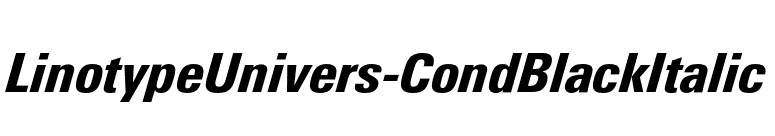 LinotypeUnivers-CondBlackItalic font preview