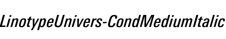 LinotypeUnivers-CondMediumItalic font preview