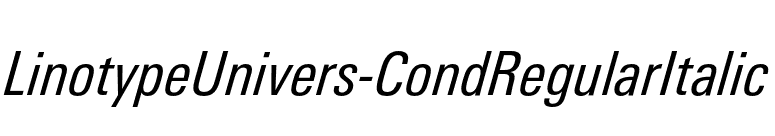 LinotypeUnivers-CondRegularItalic font preview