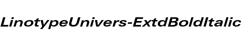 LinotypeUnivers-ExtdBoldItalic font preview