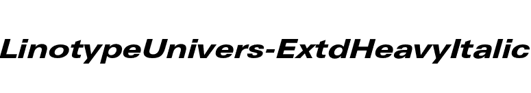 LinotypeUnivers-ExtdHeavyItalic font preview
