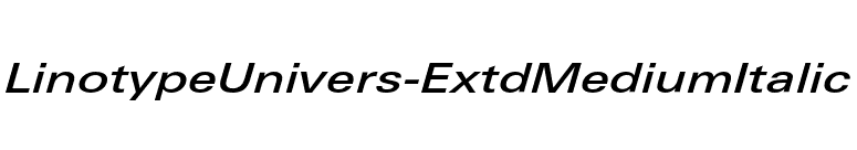LinotypeUnivers-ExtdMediumItalic font preview