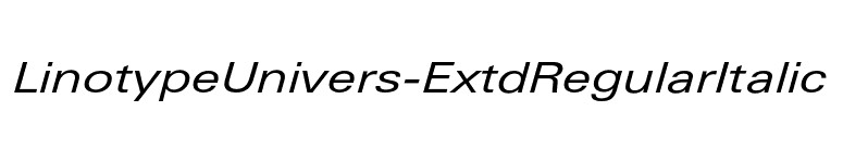 LinotypeUnivers-ExtdRegularItalic font preview