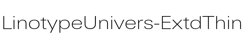 LinotypeUnivers-ExtdThin font preview