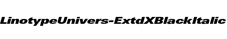 LinotypeUnivers-ExtdXBlackItalic font preview