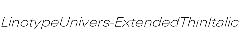 LinotypeUnivers-ExtendedThinItalic font preview