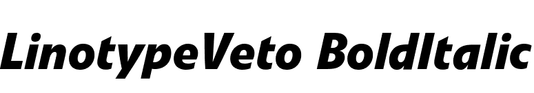 LinotypeVeto BoldItalic font preview