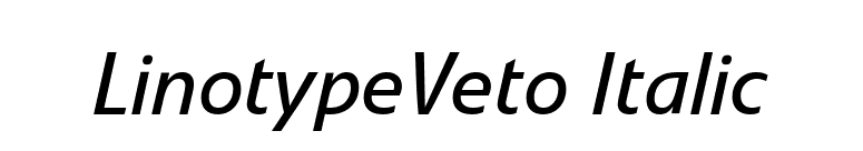 LinotypeVeto Italic font preview