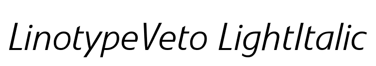 LinotypeVeto LightItalic font preview