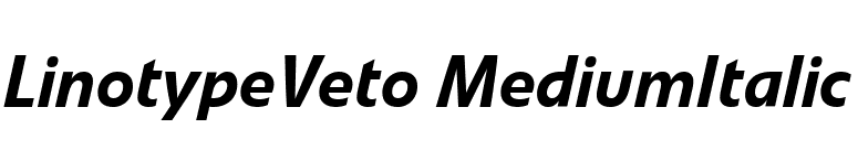 LinotypeVeto MediumItalic font preview
