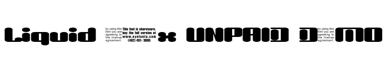 Liquid Sex UNPAID DEMO font preview