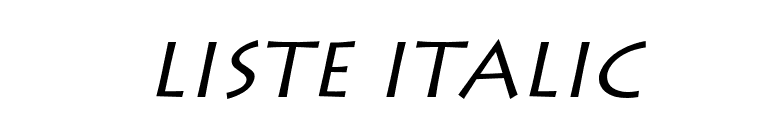 Liste Italic font preview