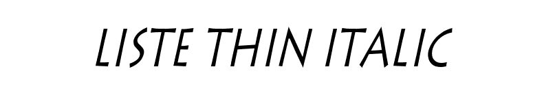 Liste Thin Italic font preview