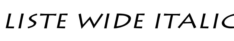 Liste Wide Italic font preview
