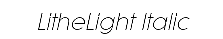 LitheLight Italic font preview
