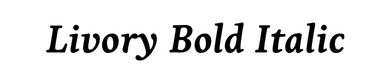 Livory Bold Italic font preview