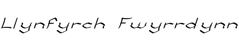 Llynfyrch Fwyrrdynn font preview