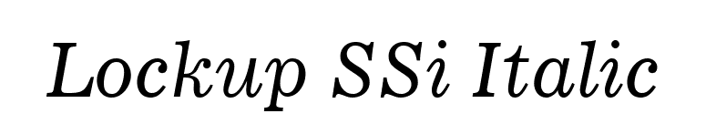 Lockup SSi Italic font preview