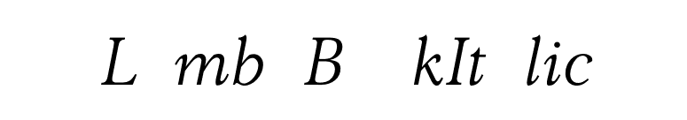 LombaBookItalic font preview
