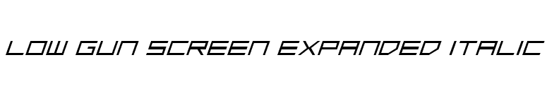 Low Gun Screen Expanded Italic font preview