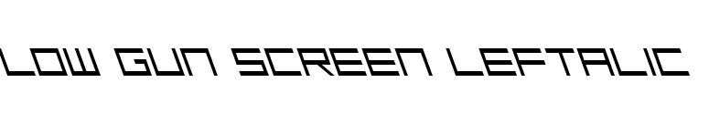 Low Gun Screen Leftalic font preview