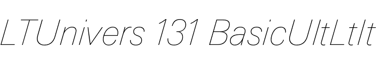 LTUnivers 131 BasicUltLtIt font preview