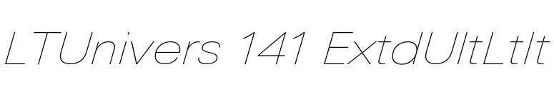 LTUnivers 141 ExtdUltLtIt font preview