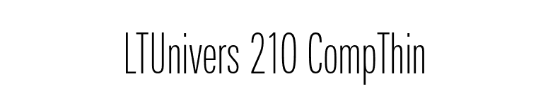 LTUnivers 210 CompThin font preview